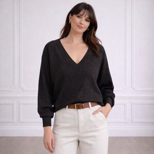 Milly Black Sweater V-Neck Sparkly Women’s Size Medium NWOT